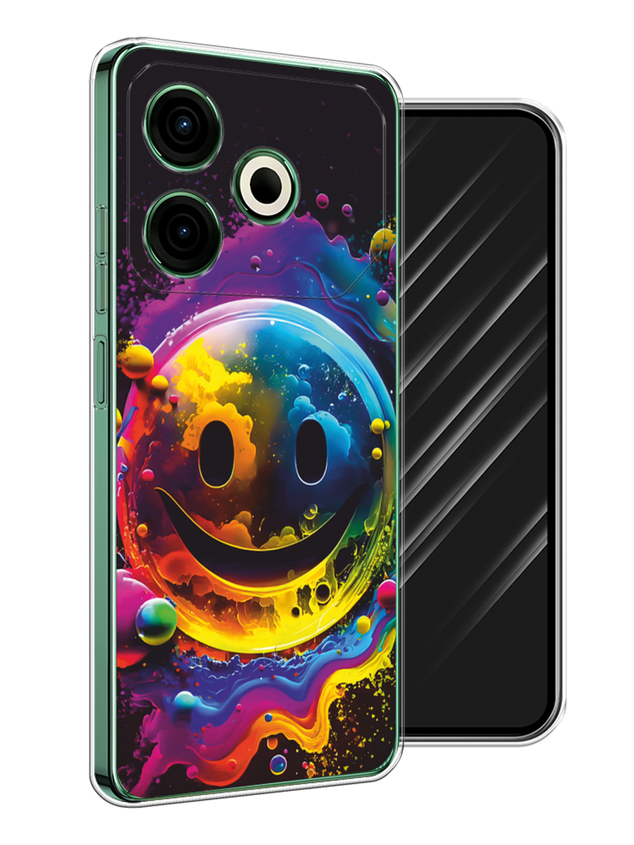 

Чехол Awog на Tecno Pova 6 Neo "Кислотный смайл", Фиолетовый;желтый;синий, 309050-1