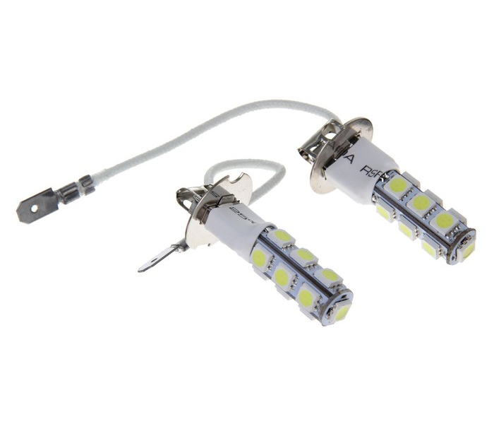 Автолампа светодиодная H3, 12 В, 13 SMD-5050, 2 шт, белый