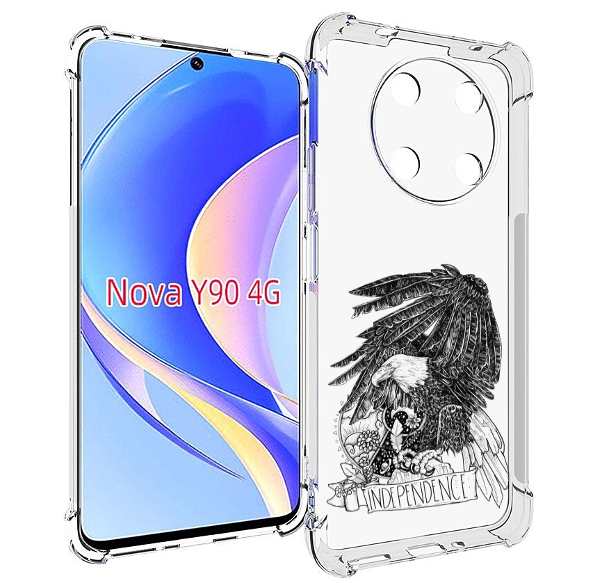 

Чехол MyPads черно белый сокол для Huawei Nova Y90 (CTR-LX1) / Enjoy 50 Pro, Tocco