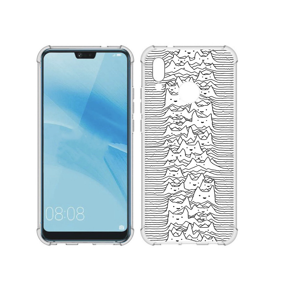 

Чехол MyPads Tocco для Huawei P20 Lite черно белые коты 3D (PT130405.51.682), Прозрачный, Tocco