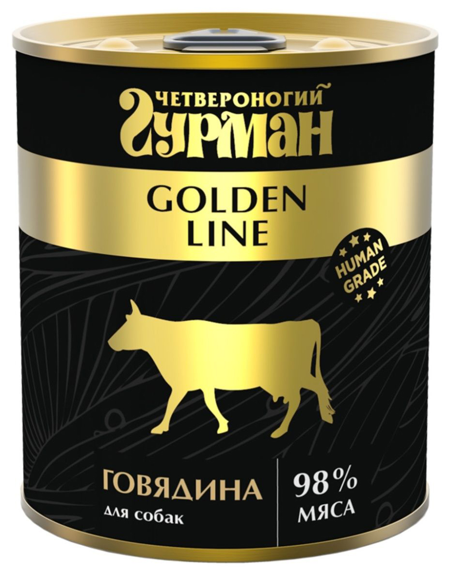 фото Четвероногий гурман консервы для собак голден консервыина натуральная в желе 340 г nobrand
