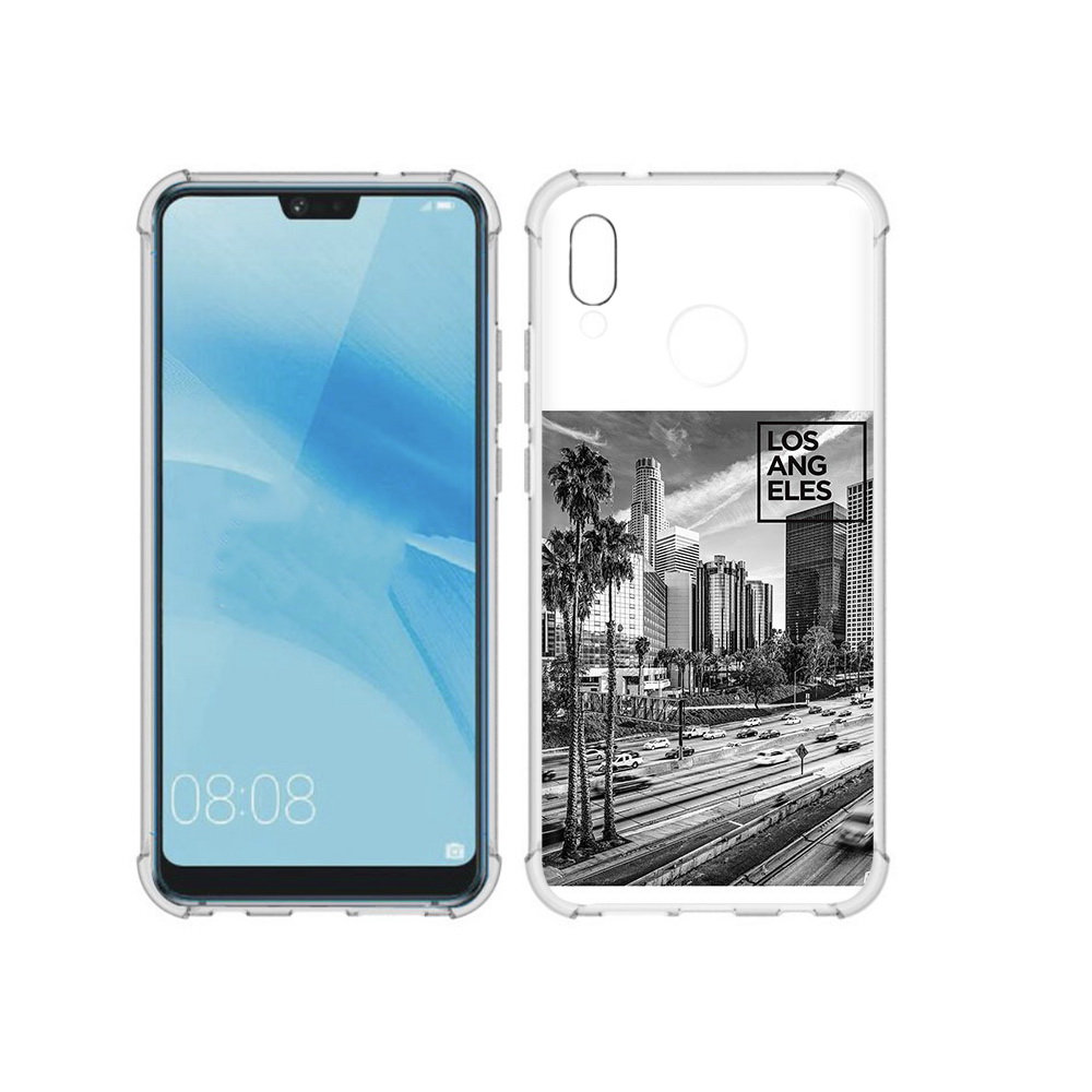 

Чехол MyPads Tocco для Huawei P20 Lite черно белый лос анджелес (PT130405.51.685), Прозрачный, Tocco