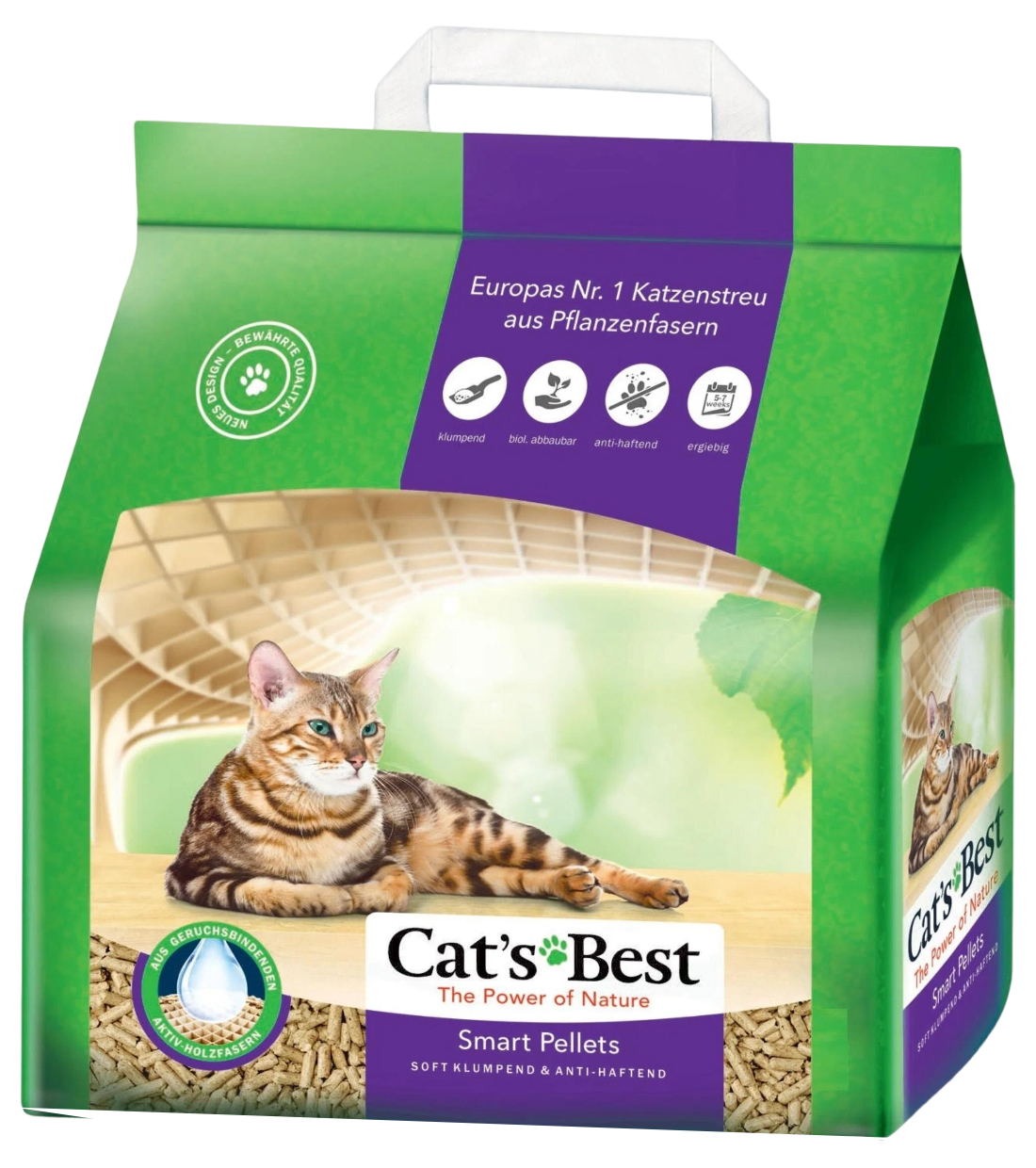 Комкующийся наполнитель Cat's Best Smart Pellets древесный, 10 л