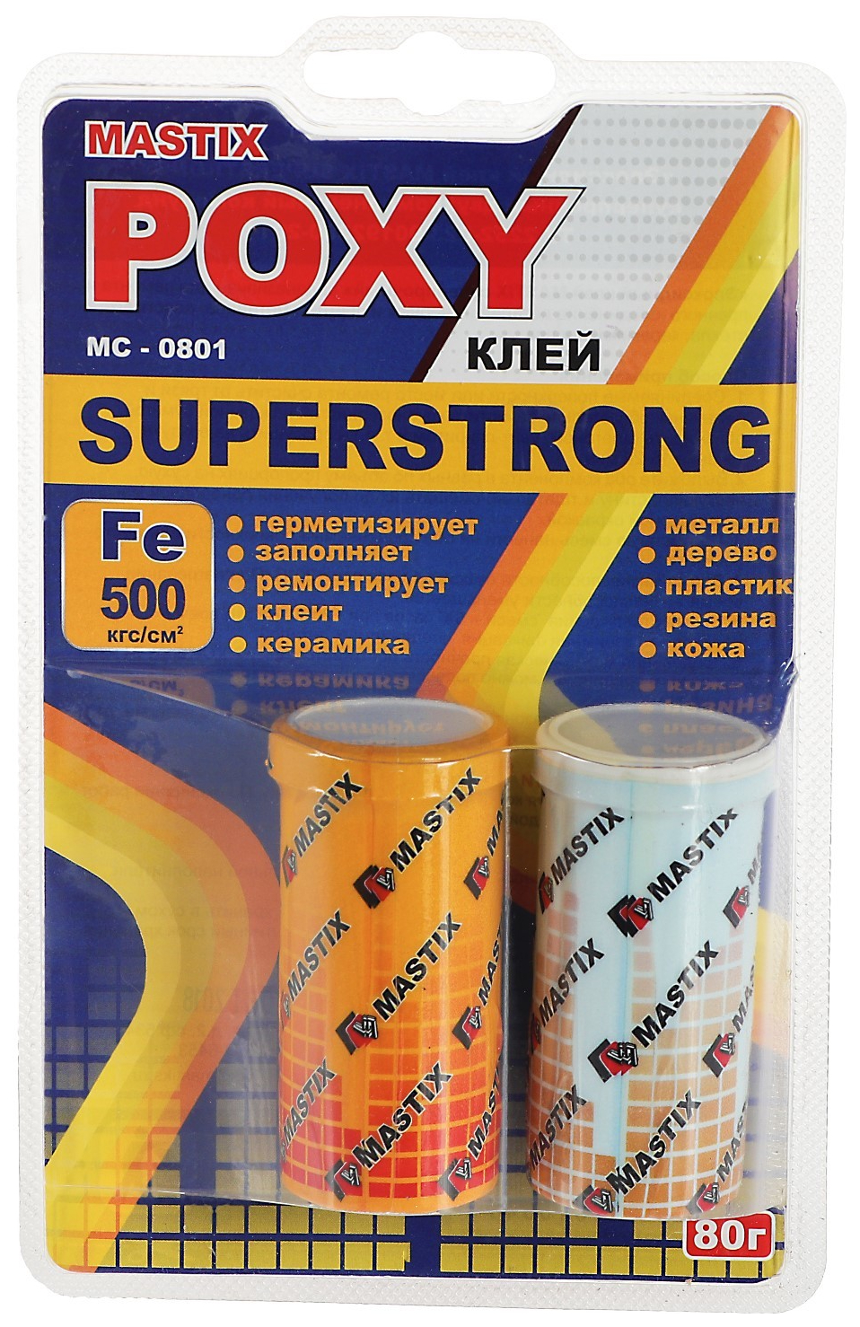 фото Клей эпоксидный mastix superstrong, суперпрочный, 80 г