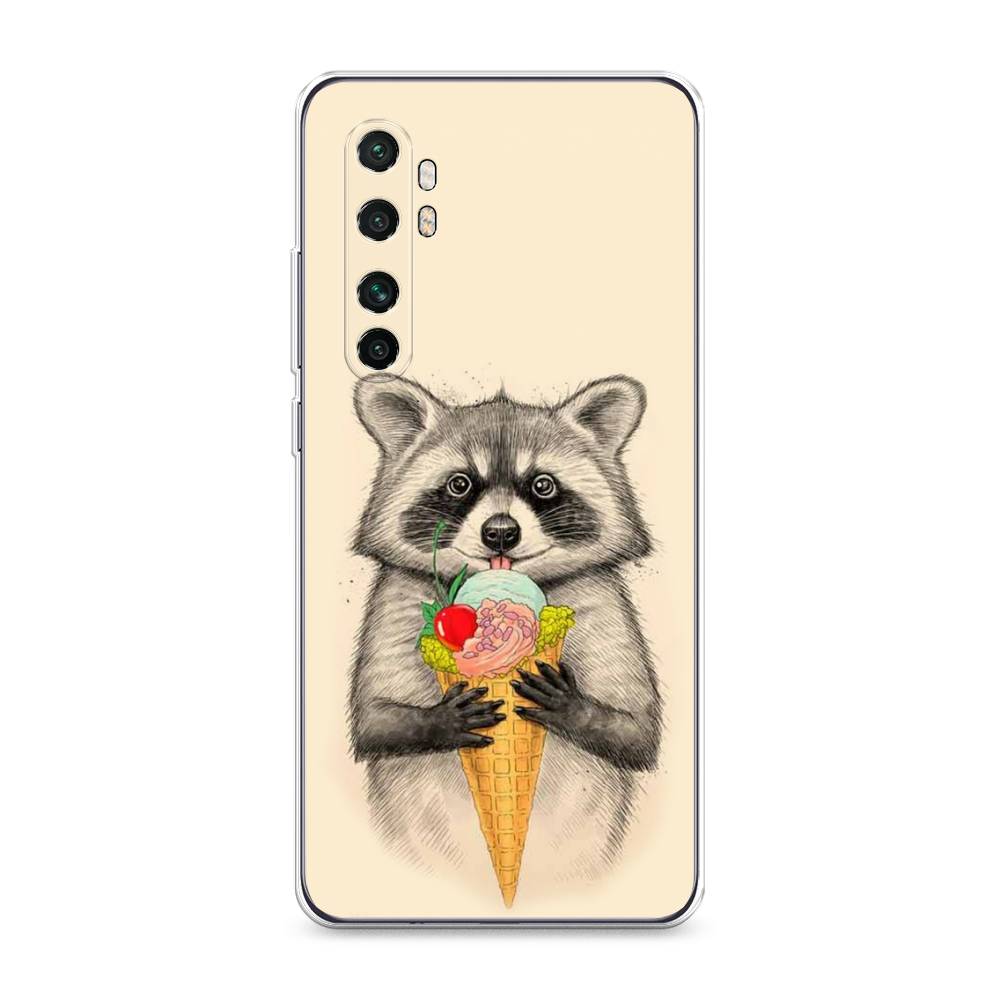 

Чехол Awog на Xiaomi Mi Note 10 lite "Енот с мороженым", Разноцветный, 38450-10