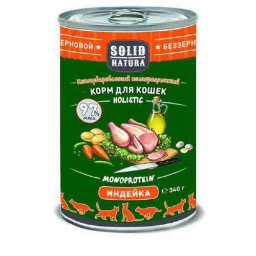 

Консервы для кошек SOLID NATURA Holistic Индейка, 340 г, Holistic