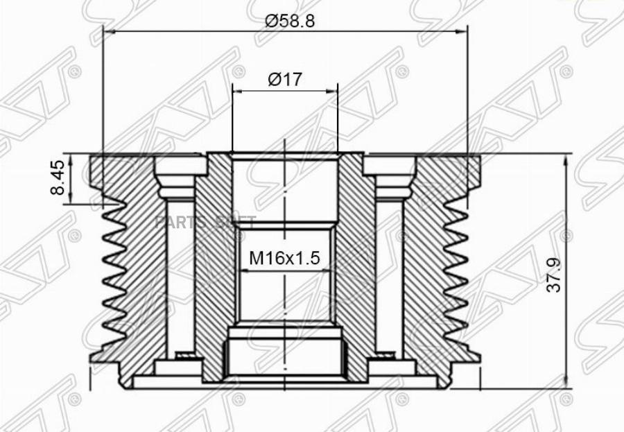 

Шкив генератора FORD TRANSIT 2,2D 06-/TOYOTA HILUX 2,5/3,0D 05-