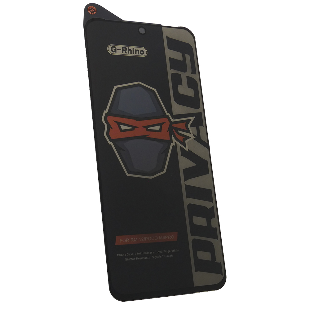

Защитное стекло G-Rhino Антишпион Xiaomi Redmi 12, Poco M6 Pro 5G, черный