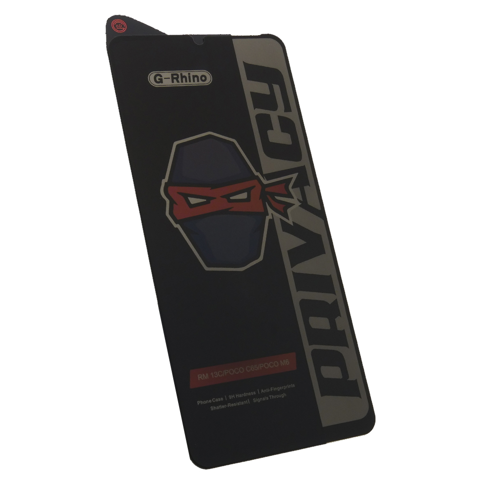 

Защитное стекло G-Rhino Антишпион Xiaomi Redmi 13C, Poco C65, черный