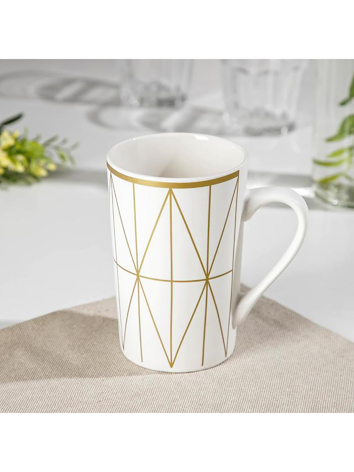 

Кружкa для чая Доляна White style из костяного фарфора, 380 мл, белая