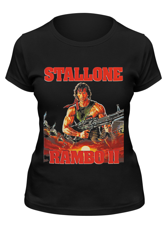 

Футболка женская Printio Rambo черная M, Черный, Rambo