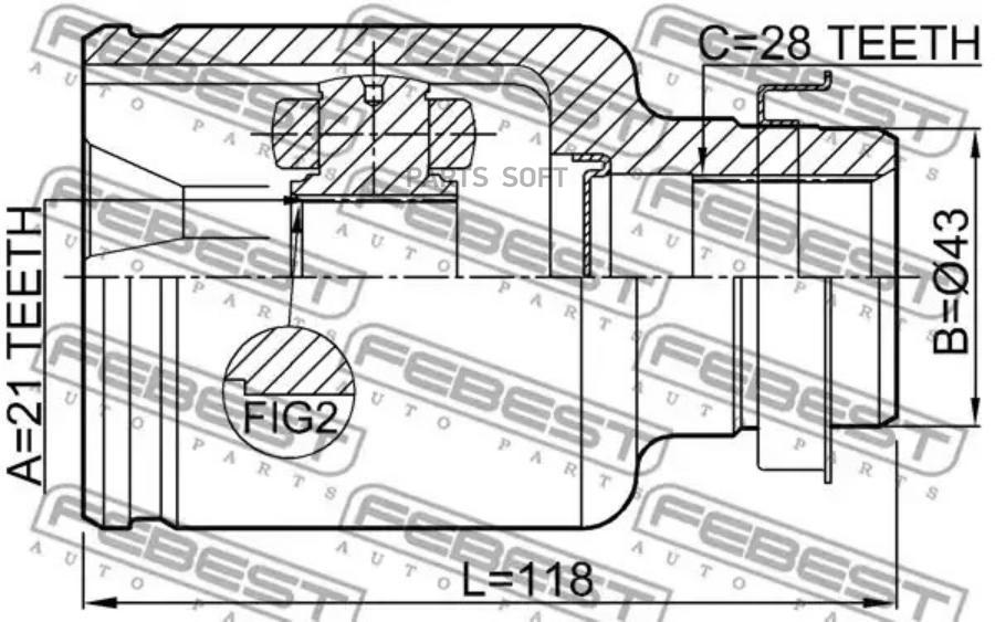 

Шрус внутренний правый 21x43x28 mazda demio dy3/dy5 2002-2007 0511-dy5watrh