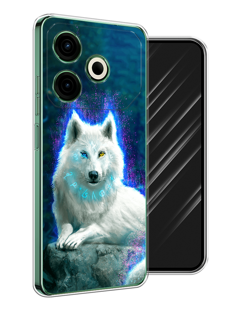 

Чехол Awog на Tecno Pova 6 Neo "Белоснежный волк", Белый;зеленый;фиолетовый, 309050-1
