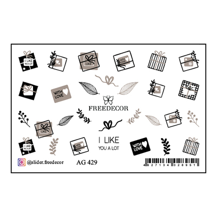 

Набор, Freedecor, Слайдер-дизайн «Аэрография» №429, 3 шт., Черный