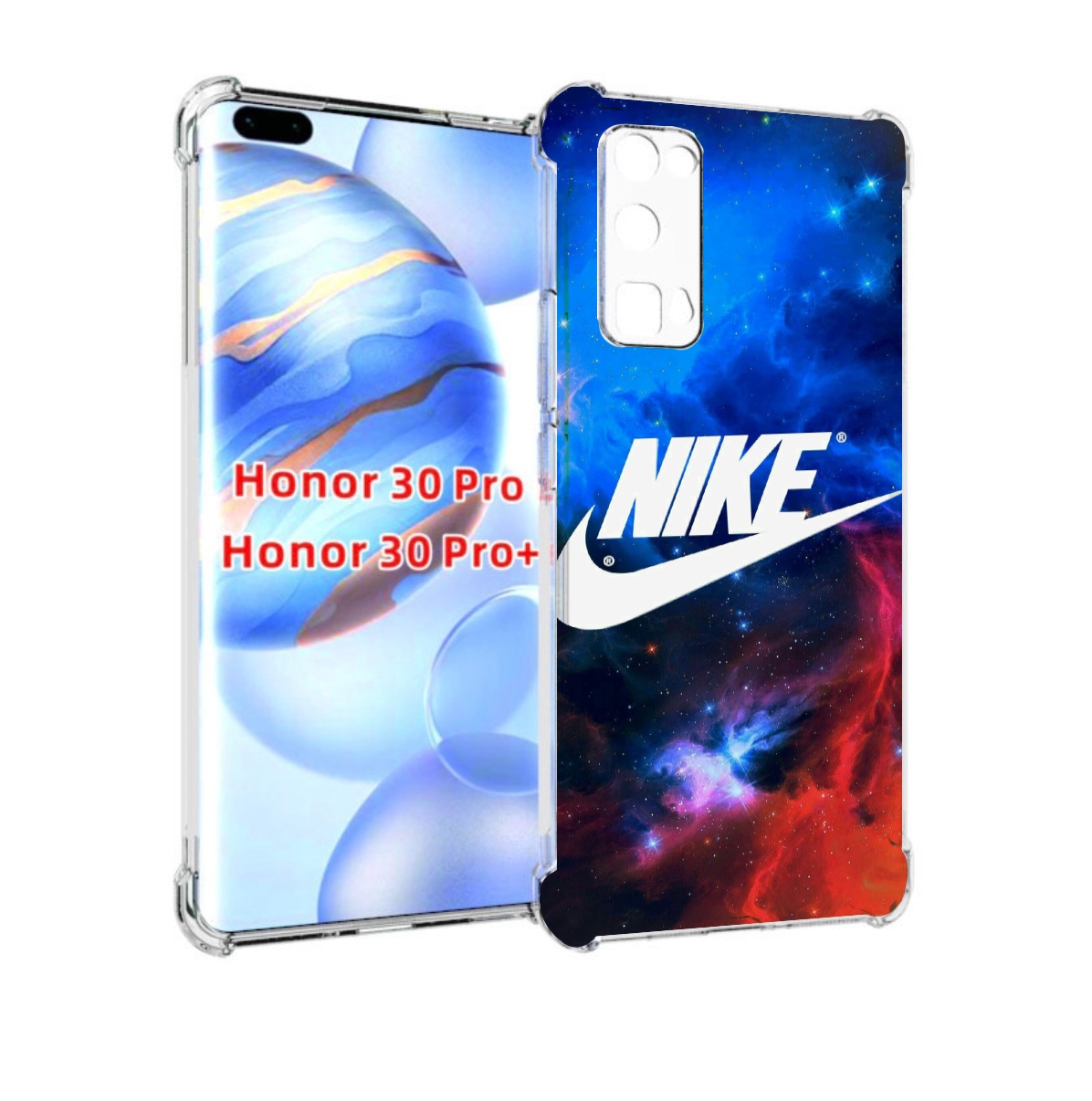 

Чехол бампер MyPads найк в космосе для Honor 30 Pro, Прозрачный, Tocco