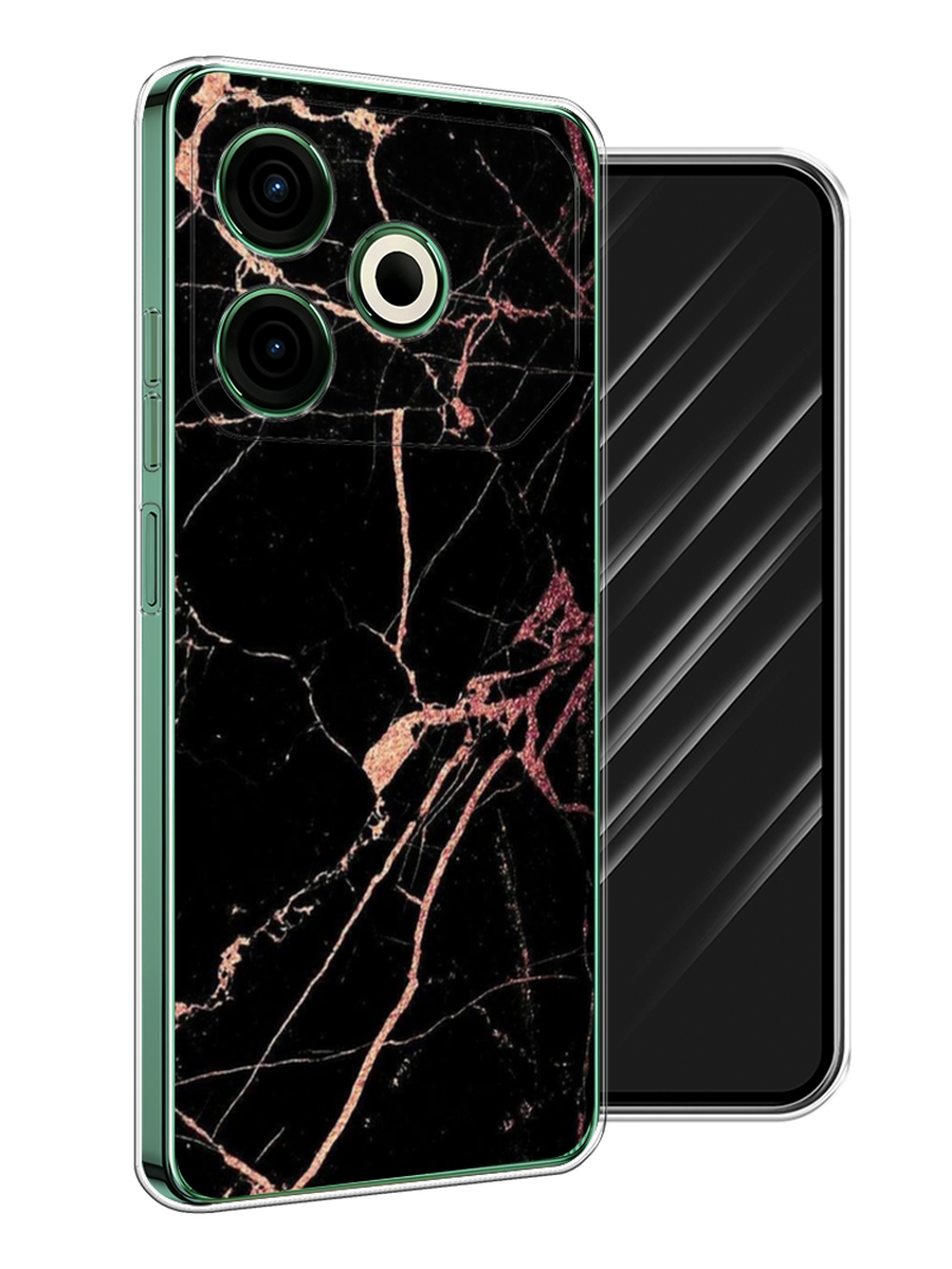 

Чехол Awog на Tecno Pova 6 Neo "Мрамор розовое золото", Черный;розовый, 309050-1