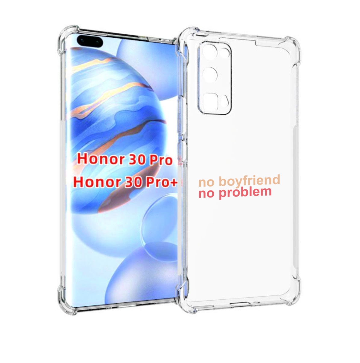 

Чехол бампер MyPads нет-парня-нет-проблем для Honor 30 Pr, Прозрачный, Tocco