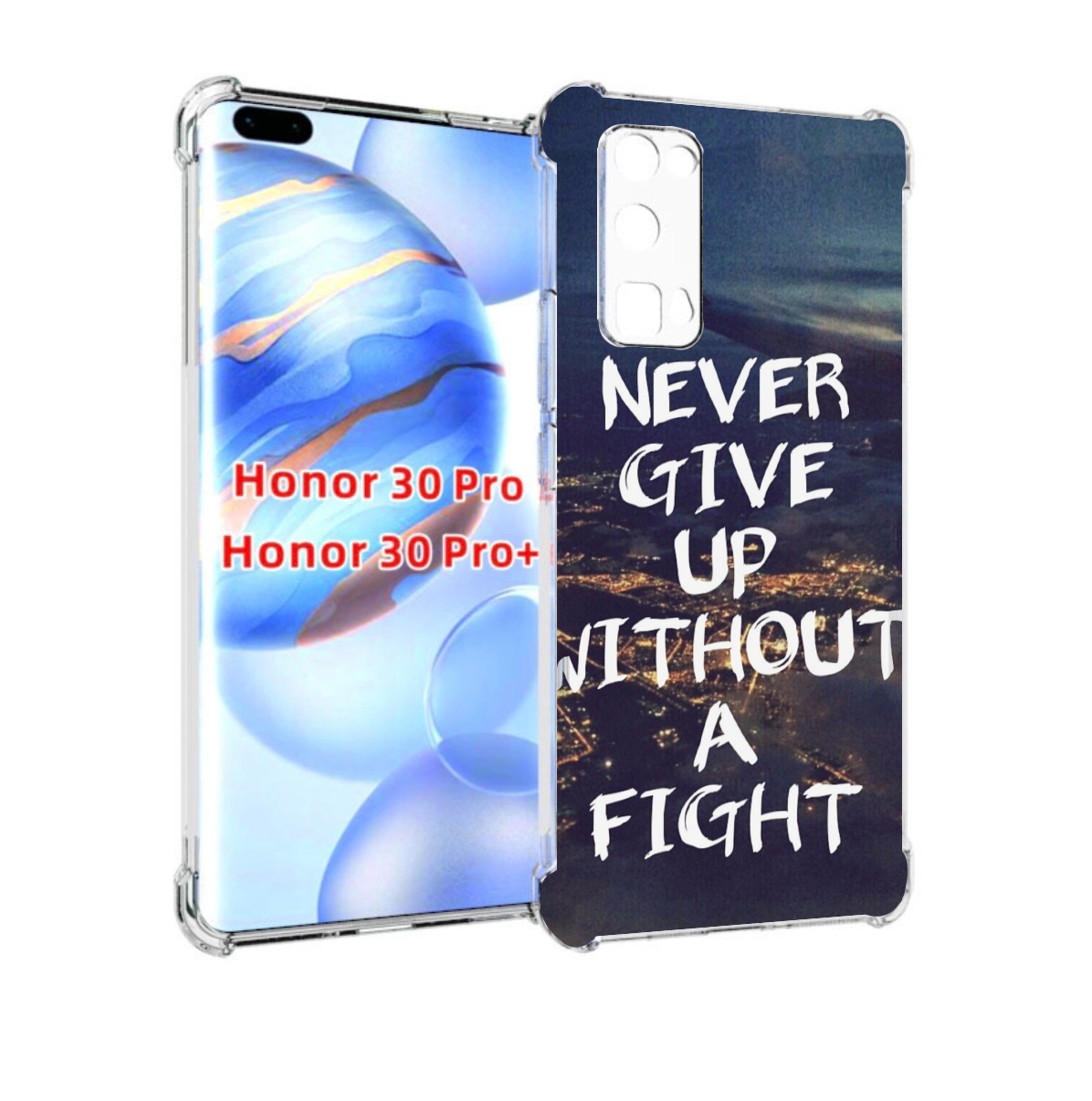 

Чехол бампер MyPads никогда не сдавайся без боя для Honor, Прозрачный, Tocco