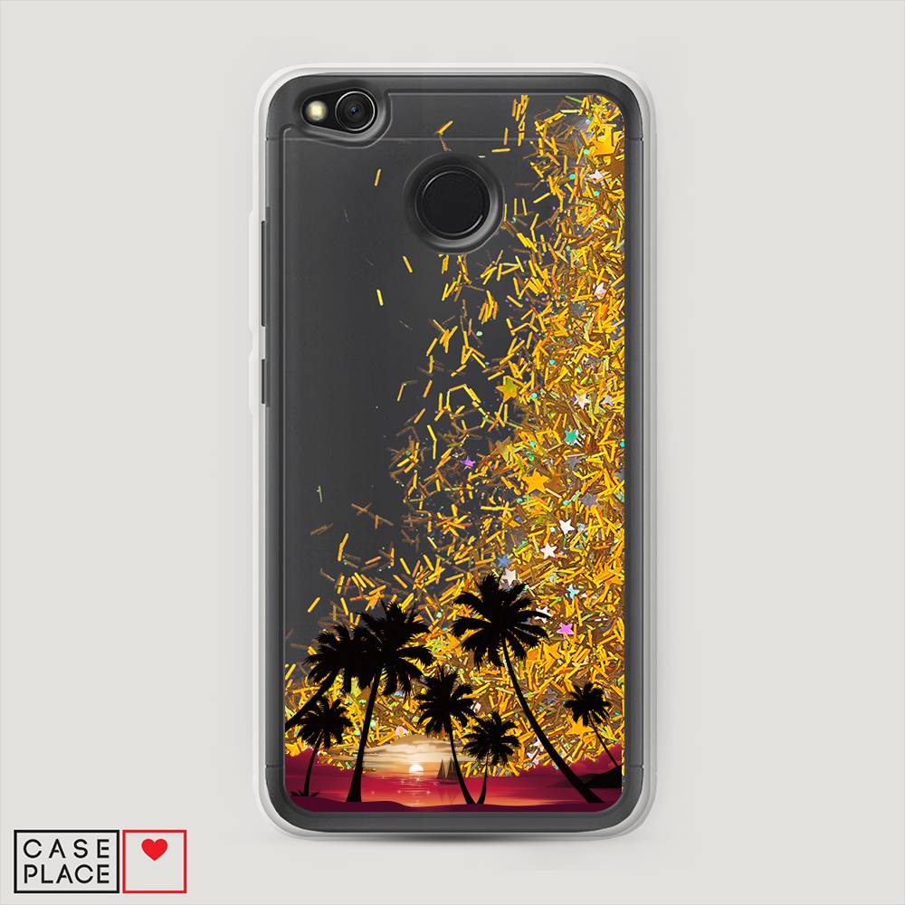 

Жидкий чехол с блестками "Закат и пальмы" на Xiaomi Redmi 4X, 31490-1