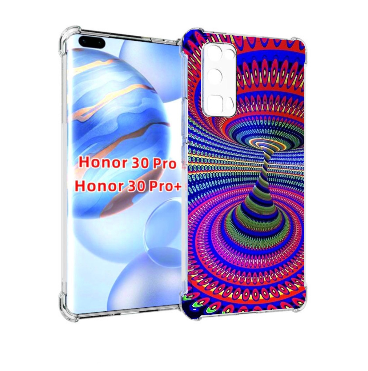 

Чехол бампер MyPads оптическая иллюзия для Honor 30 Pro, Прозрачный, Tocco