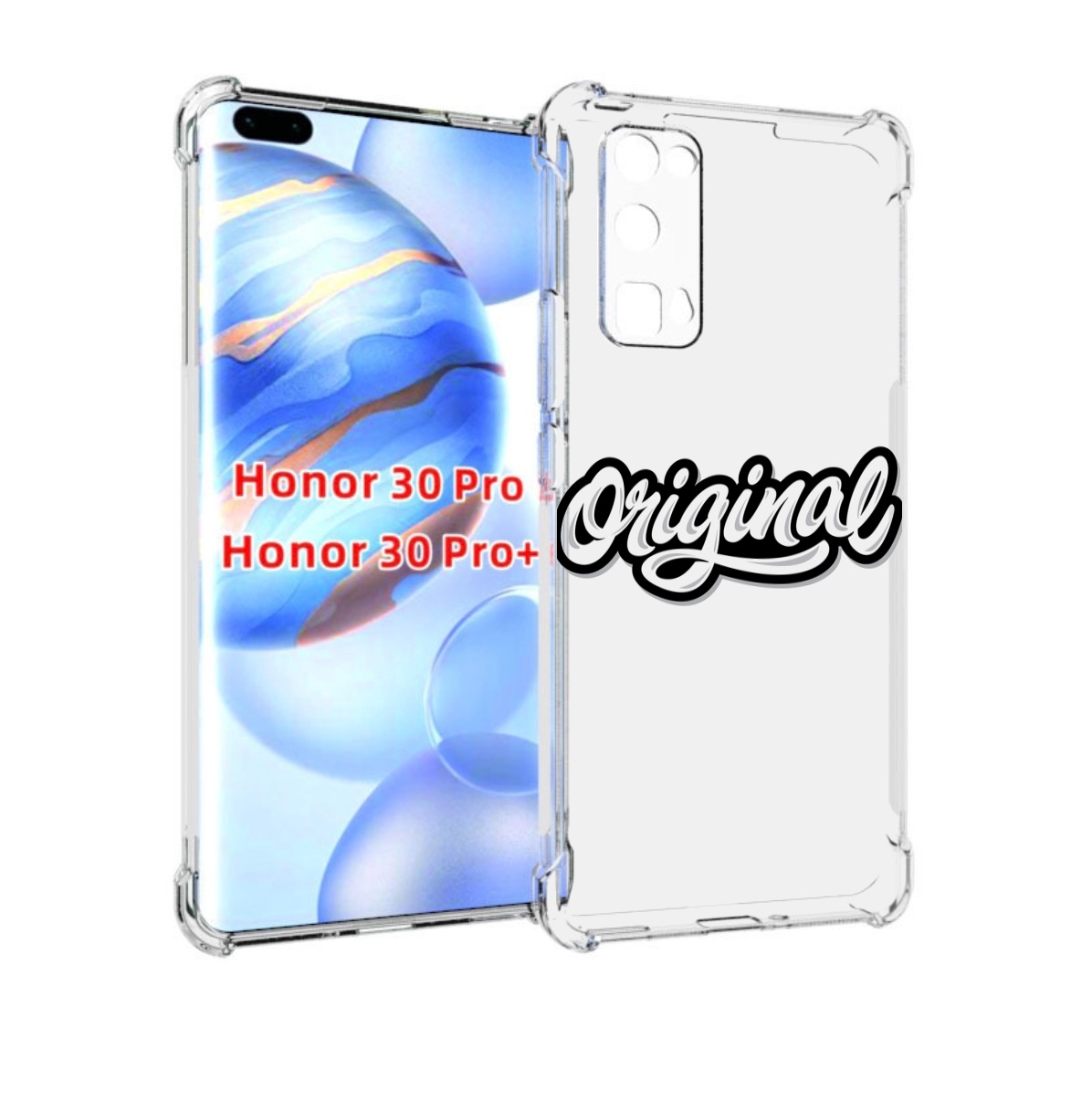 

Чехол бампер MyPads оригинал-надпись для Honor 30 Pro Honor, Прозрачный, Tocco