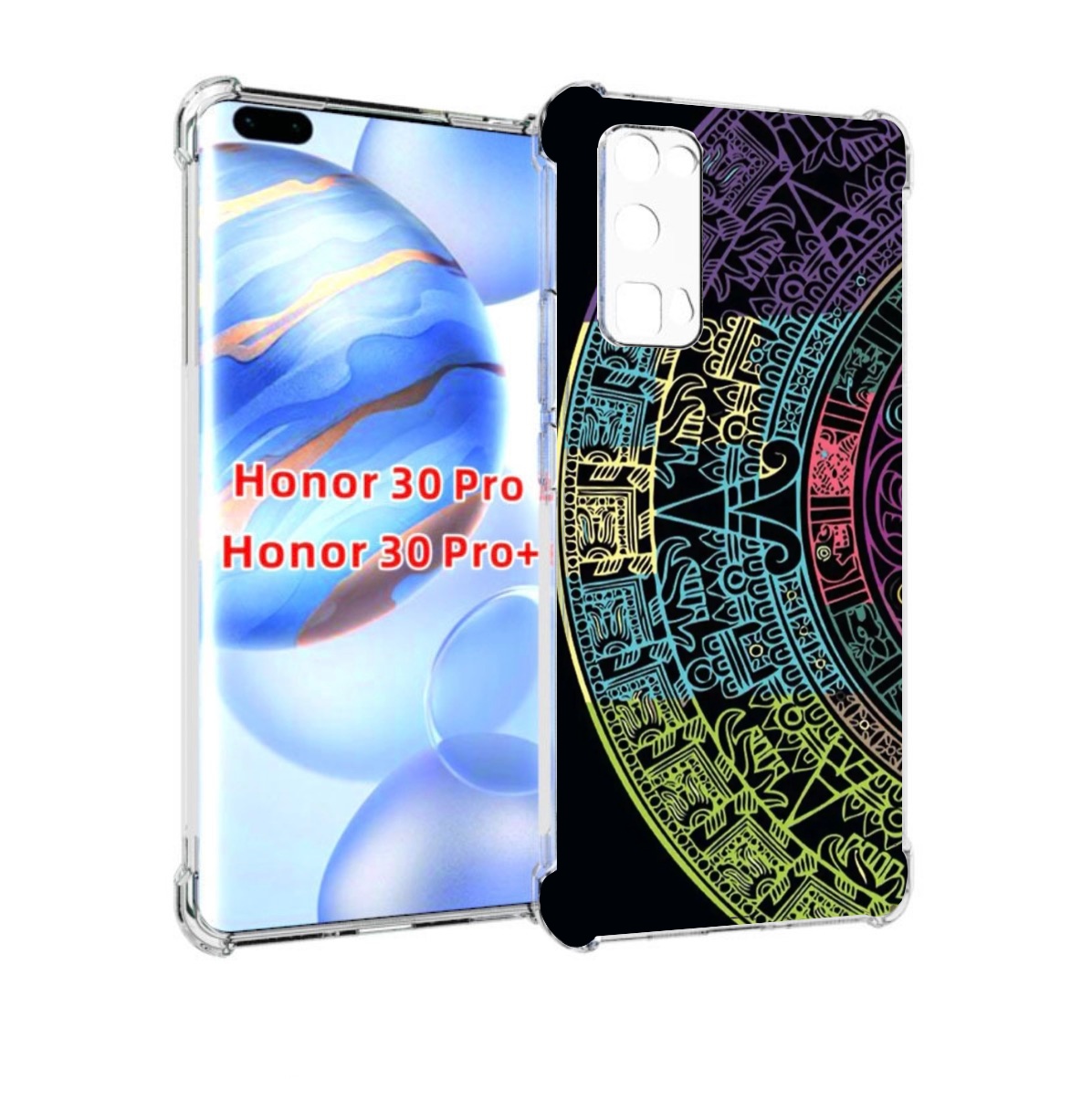 

Чехол бампер MyPads орнамент полукруга для Honor 30 Pro, Прозрачный, Tocco