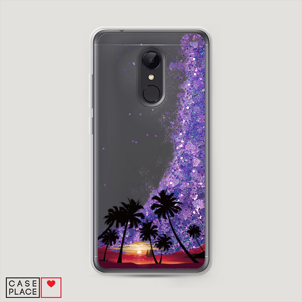 

Чехол Awog на Xiaomi Redmi 5 "Закат и пальмы", Разноцветный, 33092-1