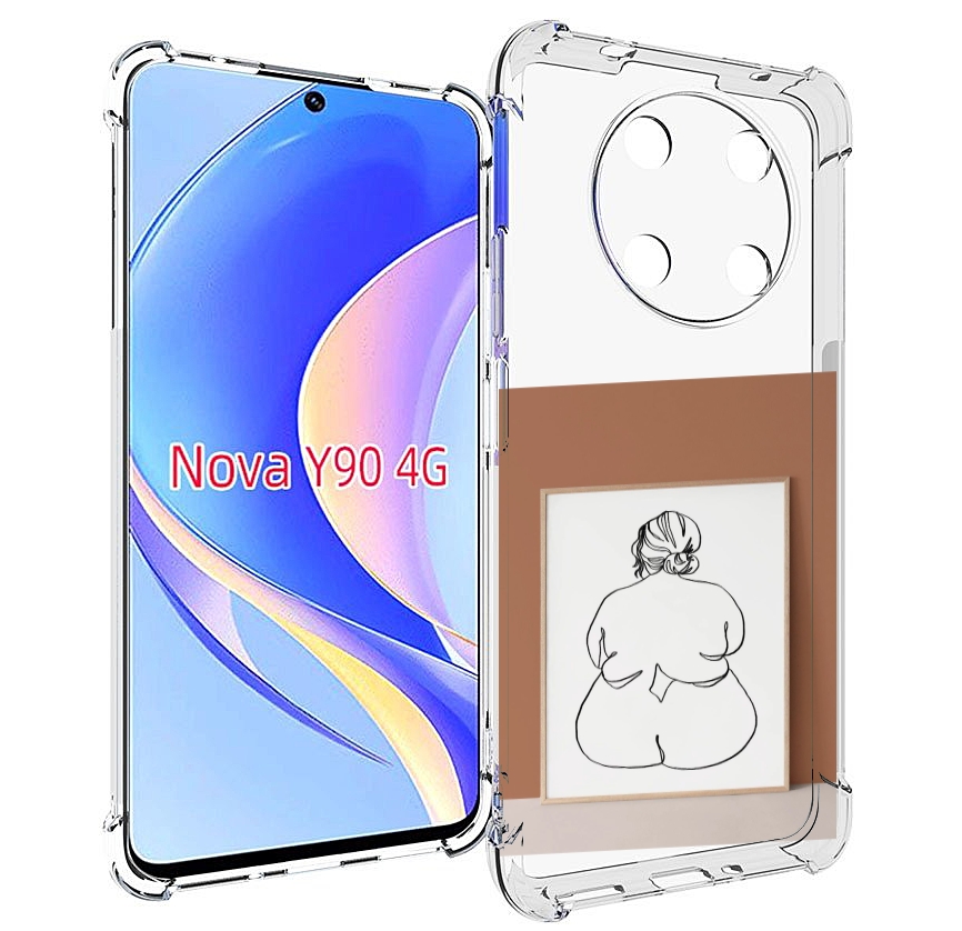 

Чехол MyPads Body Positive Female Figure Line Art женский для Huawei Nova Y90 (CTR-LX1), Tocco