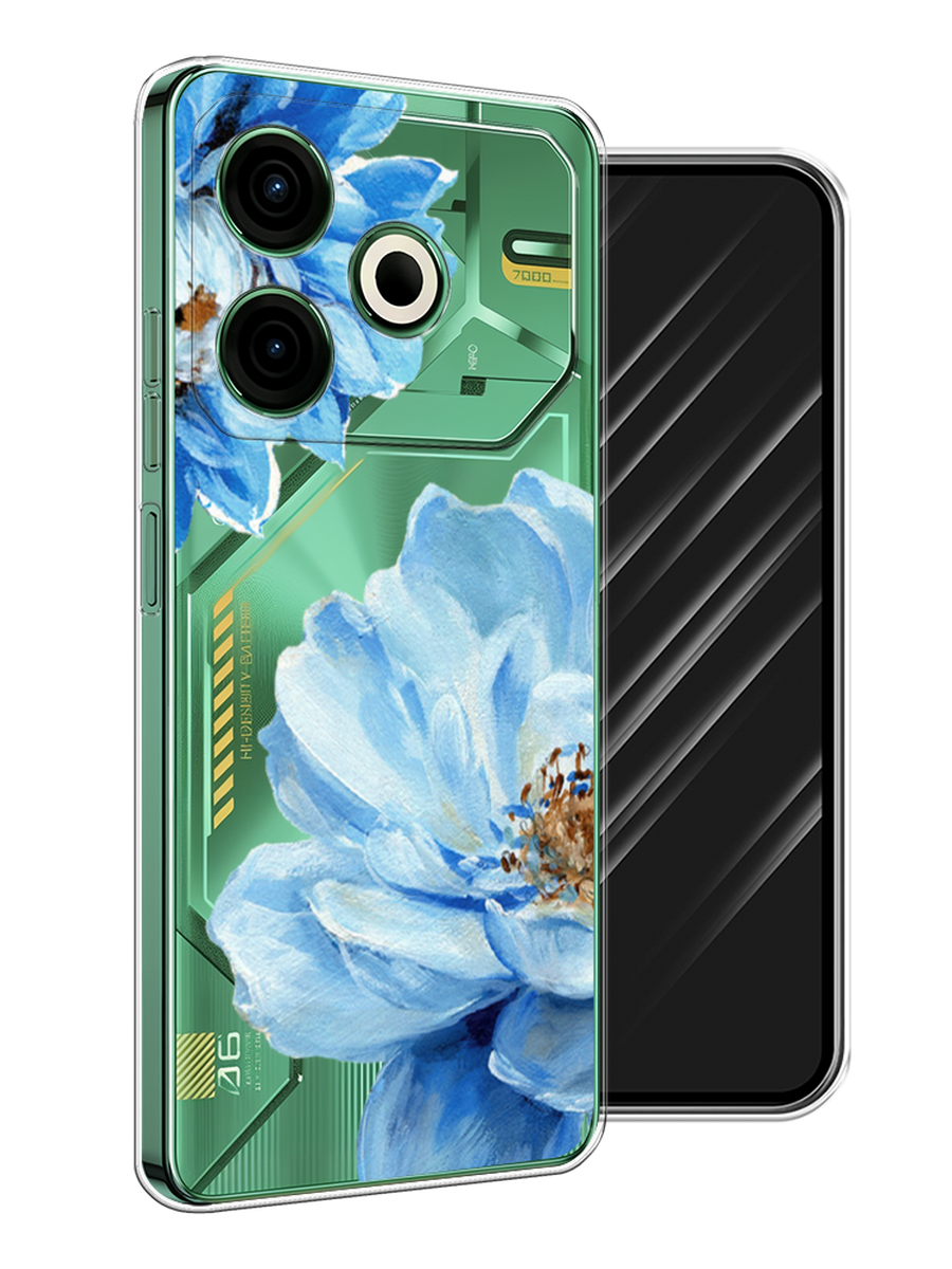 

Чехол Awog на Tecno Pova 6 Neo "Голубые клематисы", Голубой, 309050-1