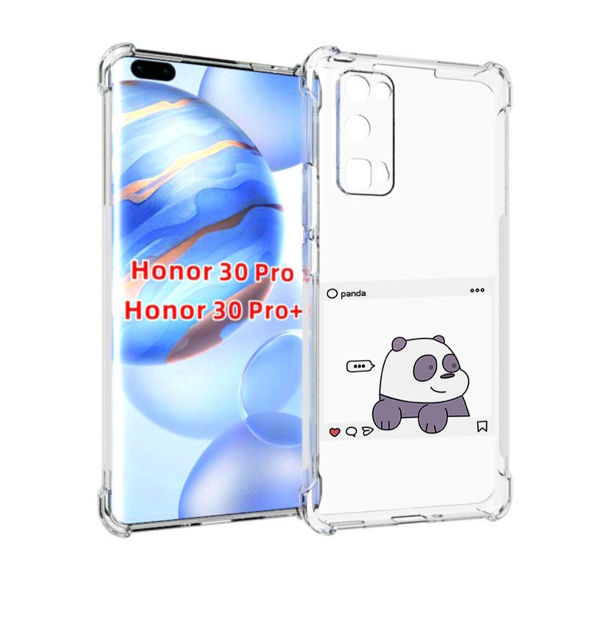 

Чехол бампер MyPads пандочка-фотка для Honor 30 Pro, Прозрачный, Tocco