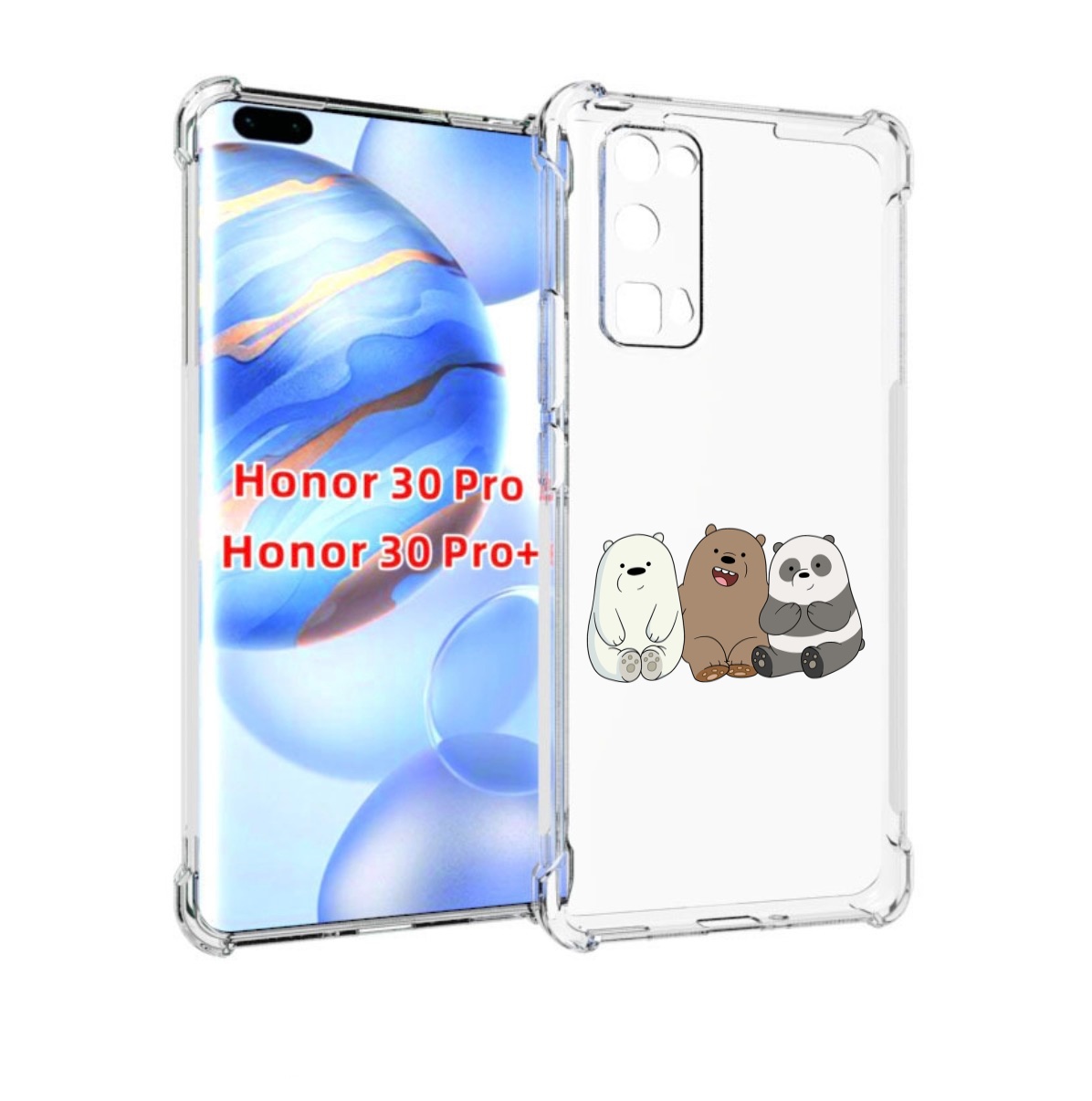 

Чехол бампер MyPads панды детский для Honor 30 Pro, Прозрачный, Tocco