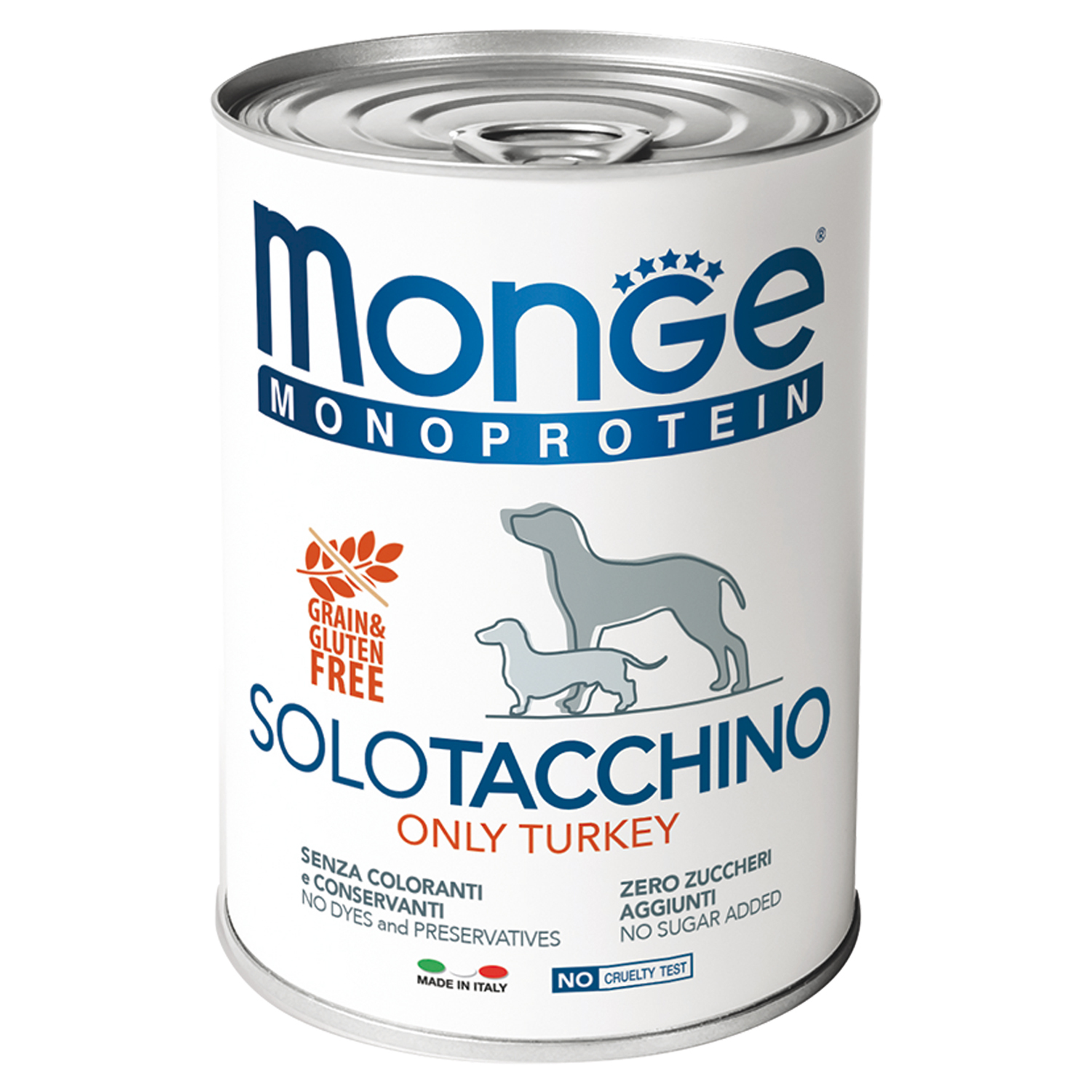

Консервы для собак Monge, Dog Monoprotein Solo, паштет из индейки, 400 г