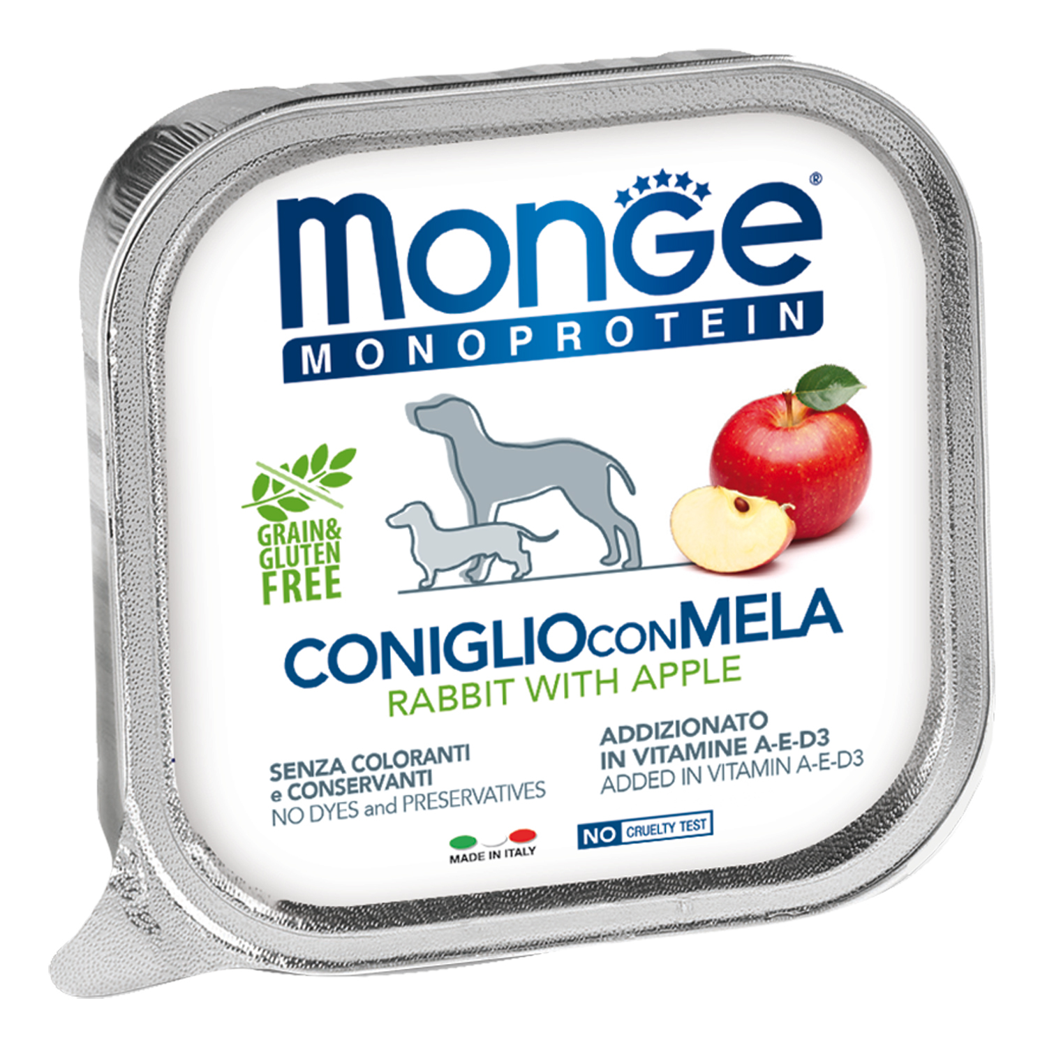 фото Monge dog monoprotein fruits консервы для собак паштет из кролика с яблоком 150г nobrand