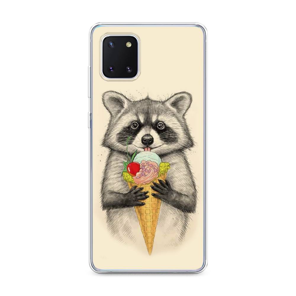 

Чехол Awog на Samsung Galaxy Note 10 Lite "Енот с мороженым", Разноцветный, 29150-10