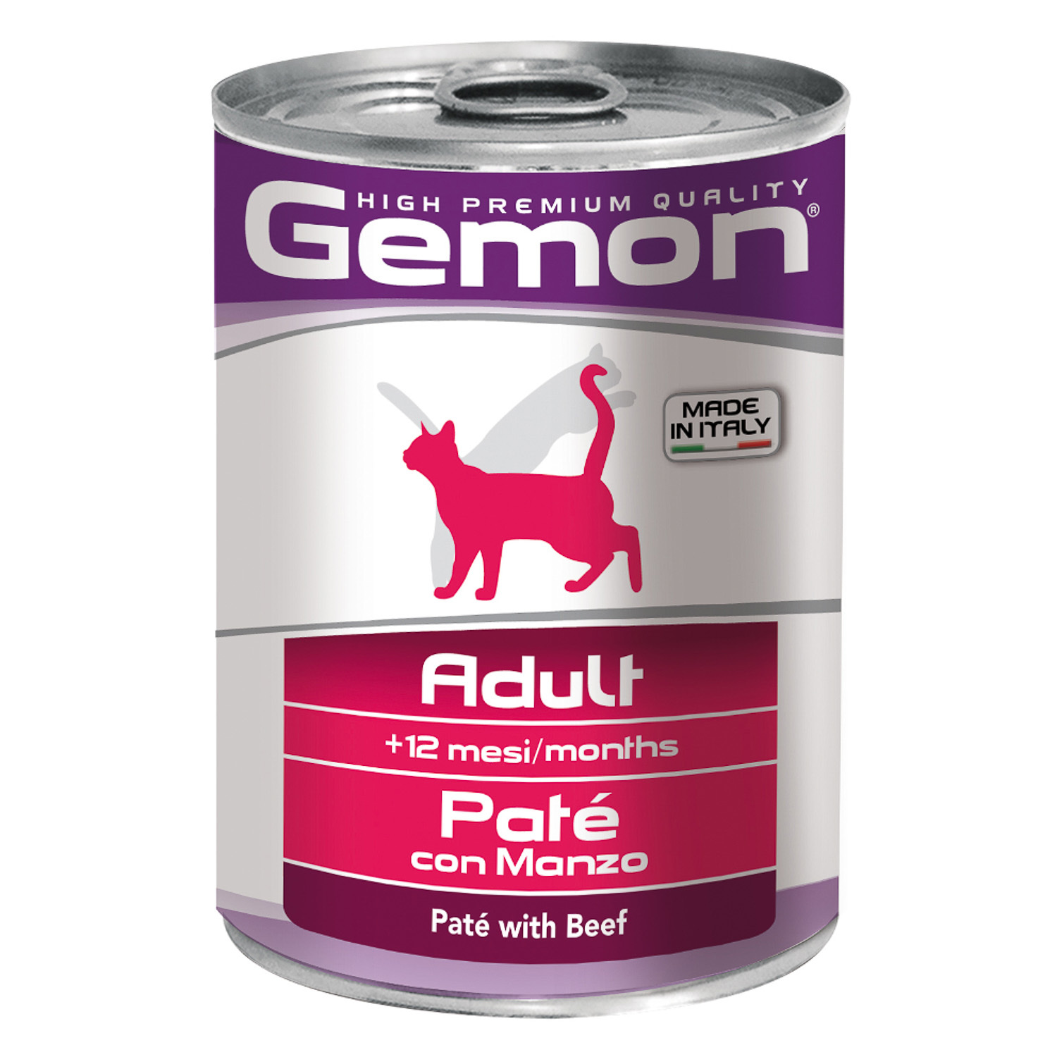 

Консервы для кошек Gemon Cat паштет говядина, 400 г, Adult