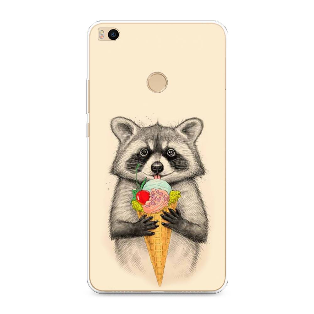 

Чехол Awog на Xiaomi Mi Max 2 "Енот с мороженым", Разноцветный, 32150-10