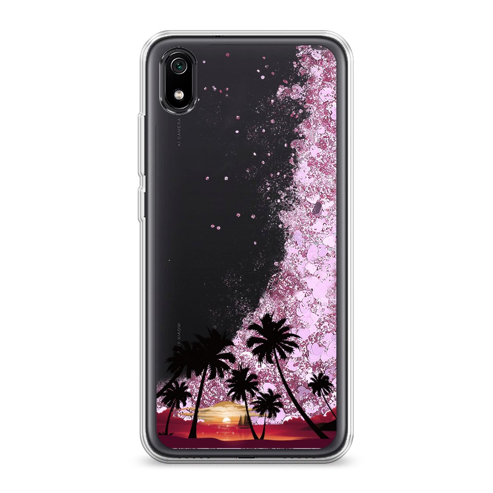 

Жидкий чехол с блестками "Закат и пальмы" на Xiaomi Redmi 7A, 35494-1