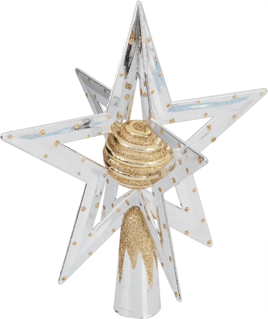 

Верхушка на елку «Многогранная» h19 см золотистый