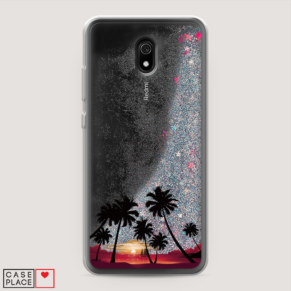 

Чехол Awog на Xiaomi Redmi 8A "Закат и пальмы", Разноцветный, 37291-1