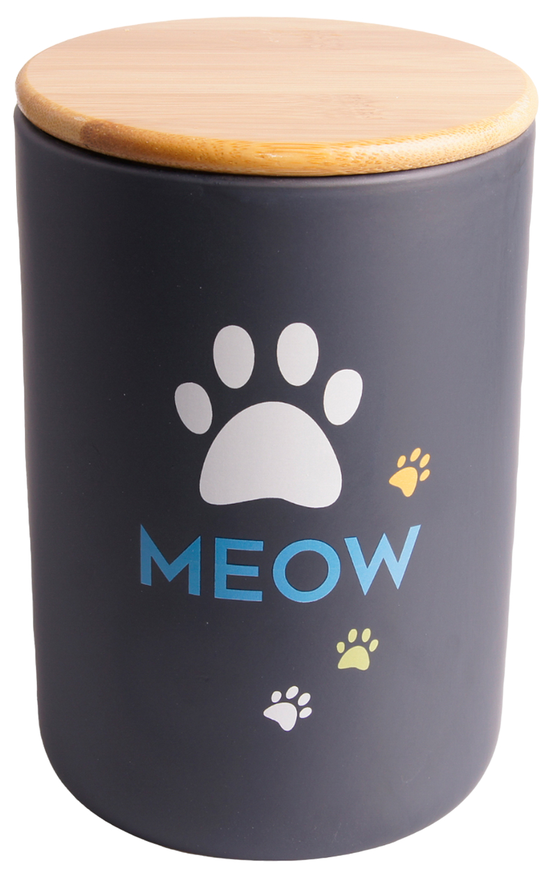 фото Бокс mr.kranch керамический для хранения корма для кошек meow 1900 мл черный nobrand