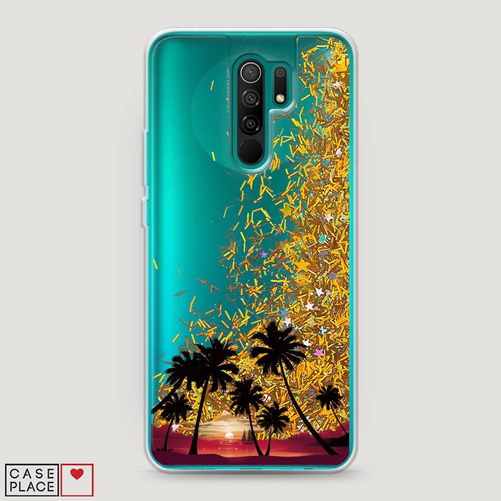

Жидкий чехол с блестками "Закат и пальмы" на Xiaomi Redmi 9, 38390-1