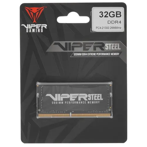 

Модуль памяти Patriot Viper Steel PVS432G266C8S DDR4 - 32ГБ 2666, SO-DIMM, Ret