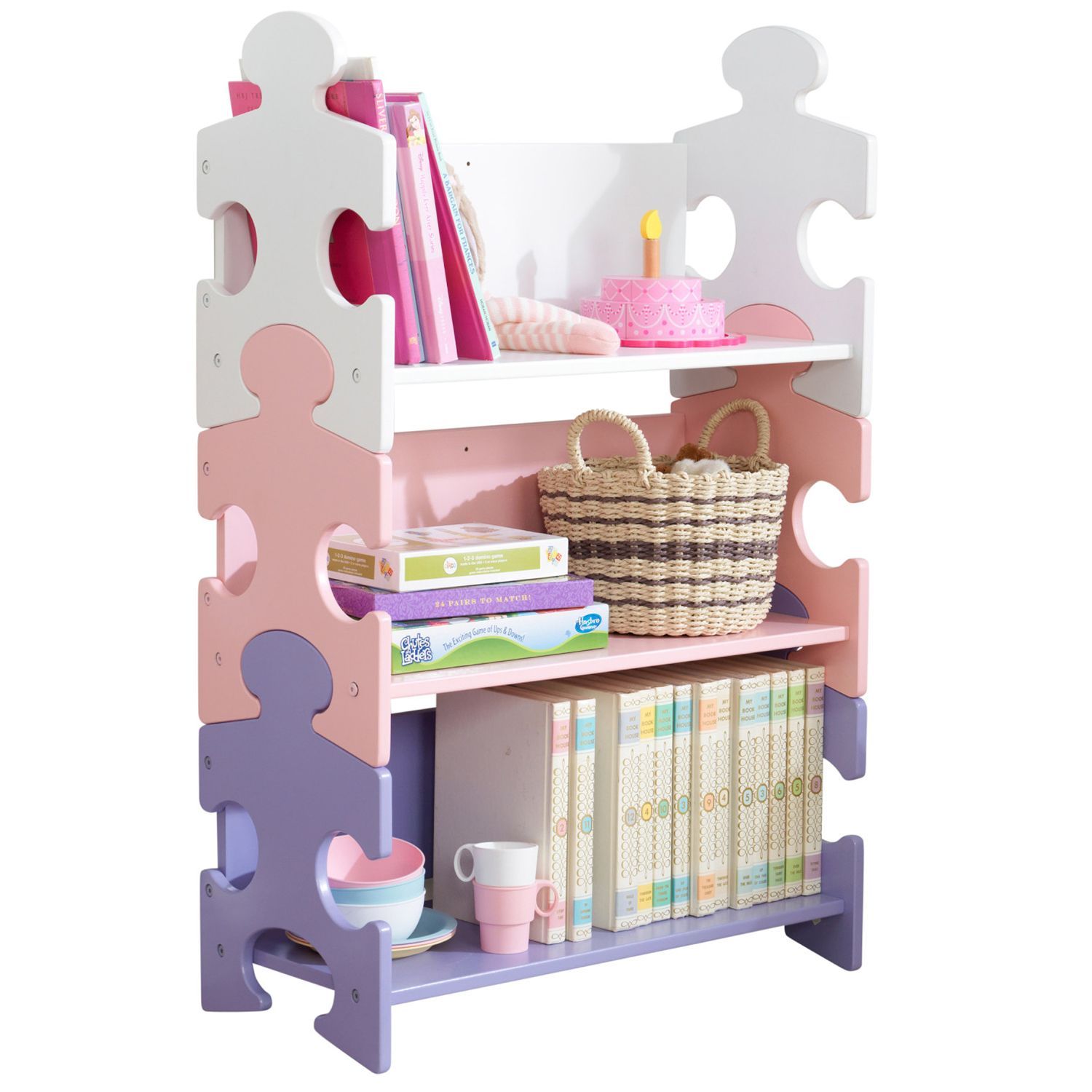 Система хранения KidKraft Пазл пастель Puzzle Bookshelf
