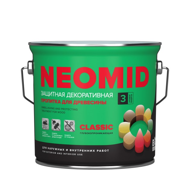 

Лессирующий антисептик Neomid BIO COLOR CLASSIC, калужница 2,7л, Коричневый