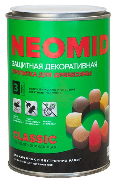 фото Лессирующий антисептик neomid bio color classic, орегон 0,9л