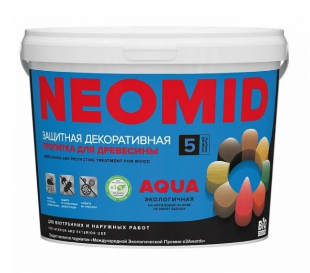 фото Лессирующий антисептик neomid bio color aqua, голубая ель 2,3л