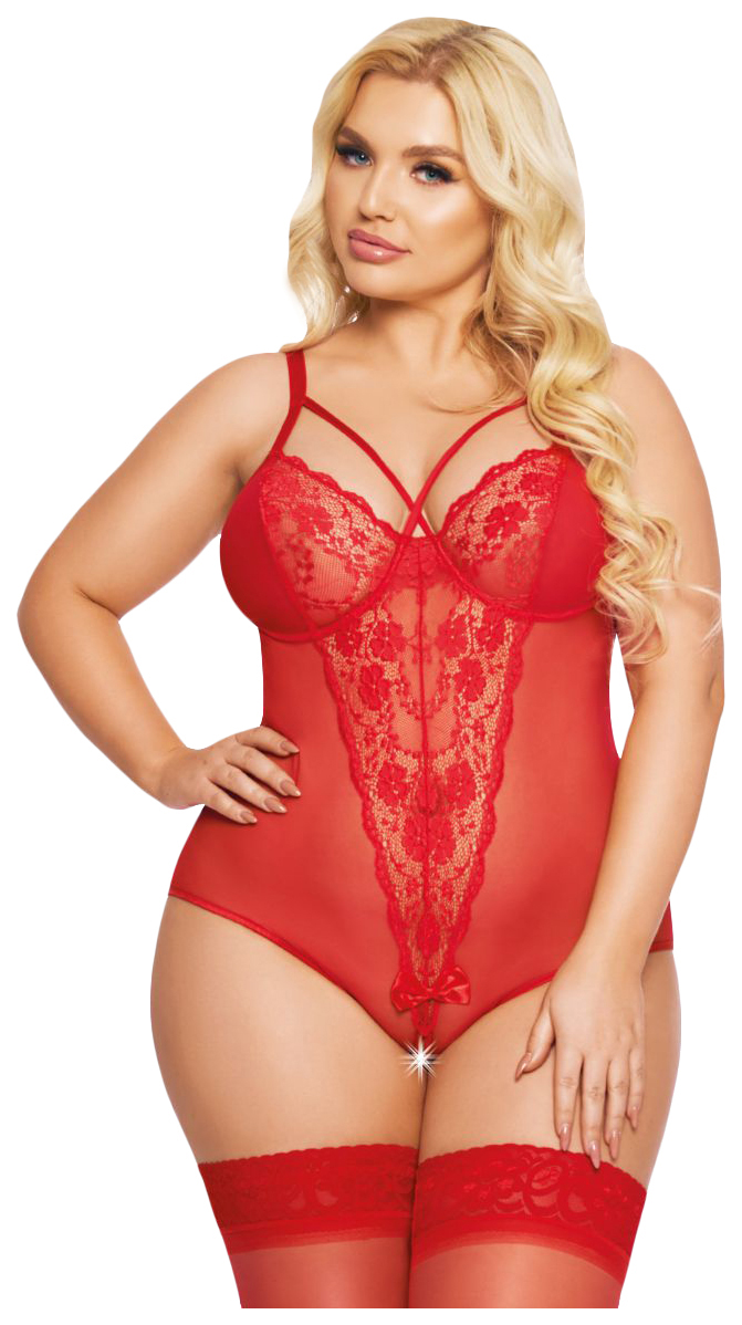 

Боди с кружевом Amanda красный  SoftLine, Amanda
