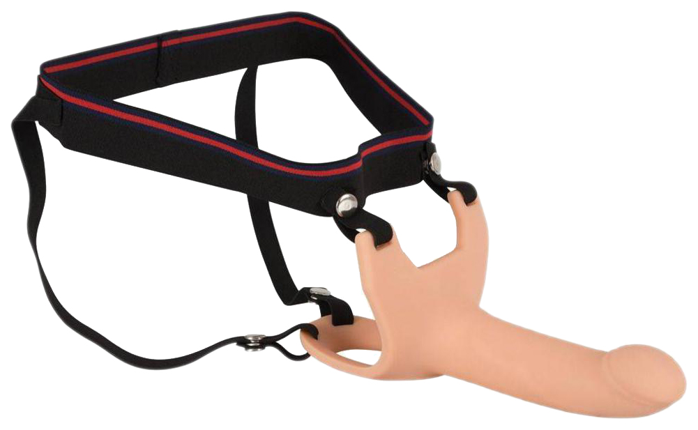 Силиконовый полый страпон на ремнях Silicone Strap-on 16 см Orion