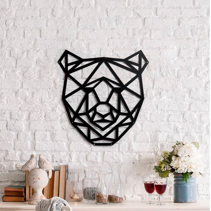 

Панно металлическое "Медведь" 30х30см, MNML Home Decor