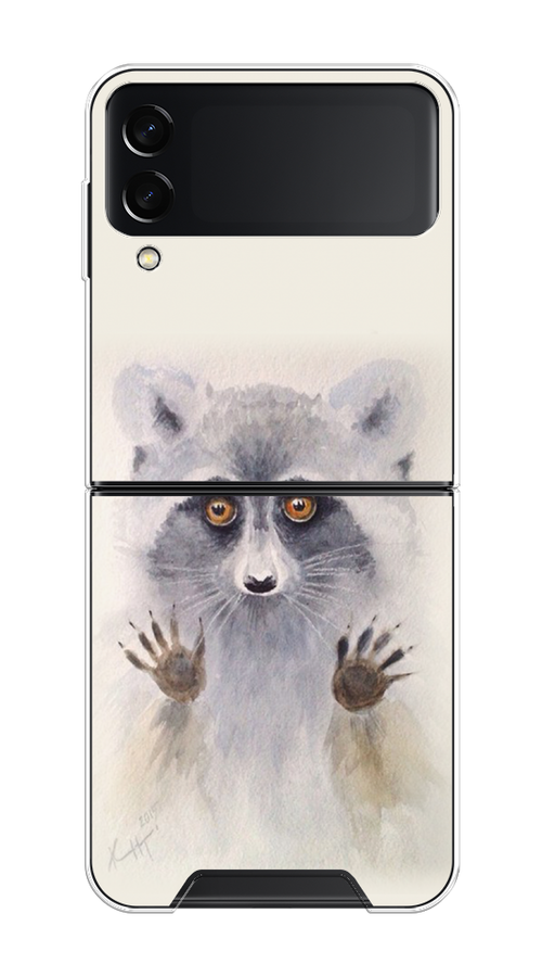 

Чехол на Samsung Galaxy Z Flip 3 "Енот за стеклом", Бежевый;серый, 2103750-4